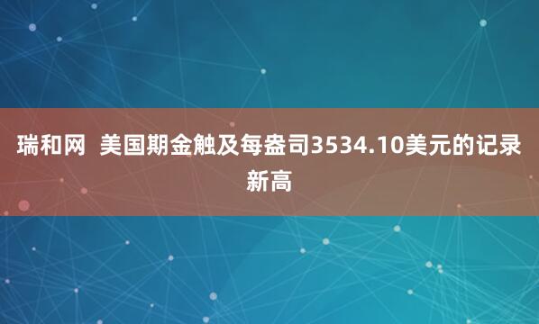 瑞和网  美国期金触及每盎司3534.10美元的记录新高